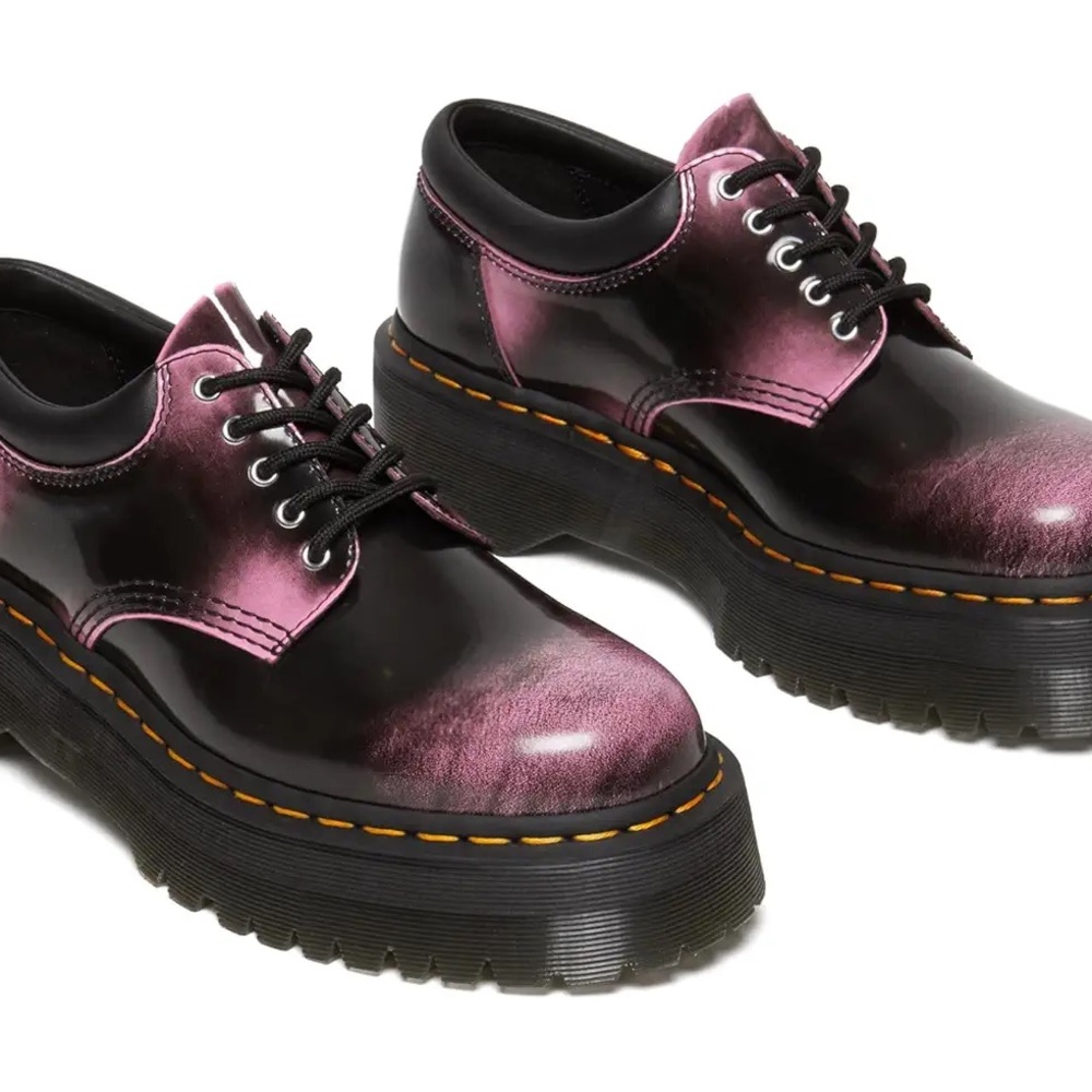 Doc Martens 8053 Quad Black Pink Fondant Oxford platforms. Womens size 7.